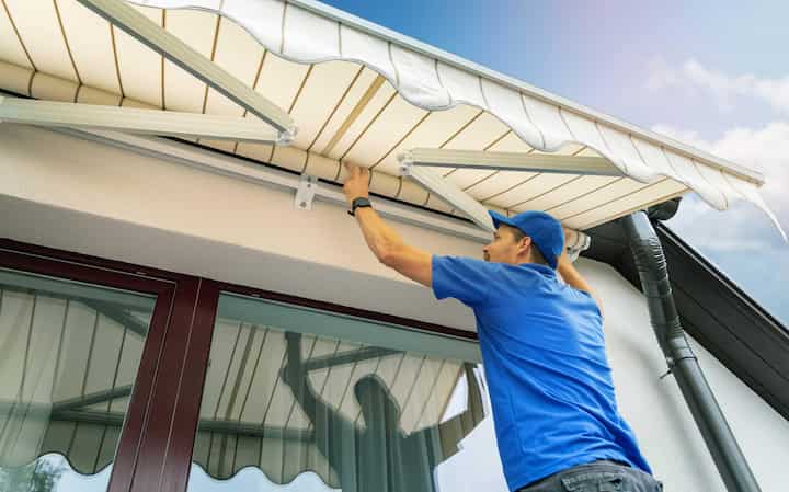 Expert awning installation in Wellesley, MA property.
